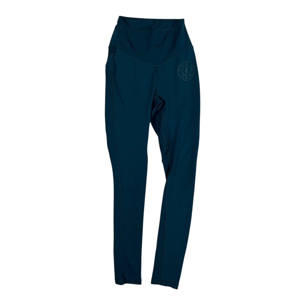 Gymshark Golds Gym Leggings Womens XS Blue High Rise Logo Ankle Athletic Pants